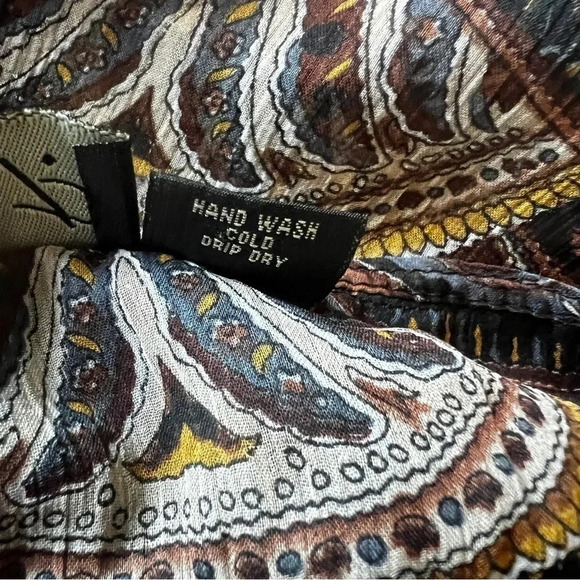 LOLA P. Sheer Blouse 3/4 sleeve square neck sheer boho - Size Small - Picture 4 of 6